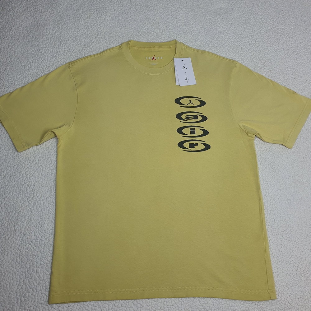 Nike Air Jordan x Cactus Jack Travis Scott T-shirt Yellow DZ5514-308 Size M New